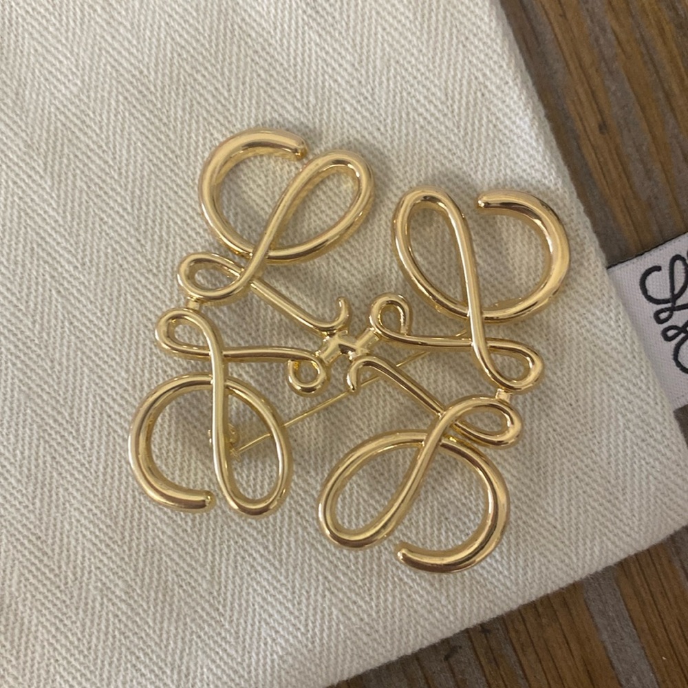 Logo Brooch Pin Gold and Silver